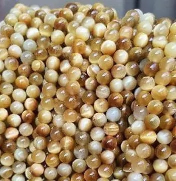 Natural Gemstone Beads Necklace - Handmade Natural Stone Jewelry,gold tiger eye A, Size 8mm/50cm, (1 of 1)