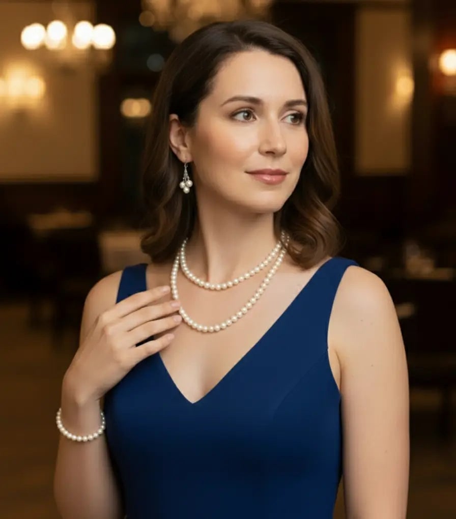 AAA+ Quality ABC Jewelry Sets â€“ modern Natural Pearl Necklace, Bracelet & Earring (1 of 1)