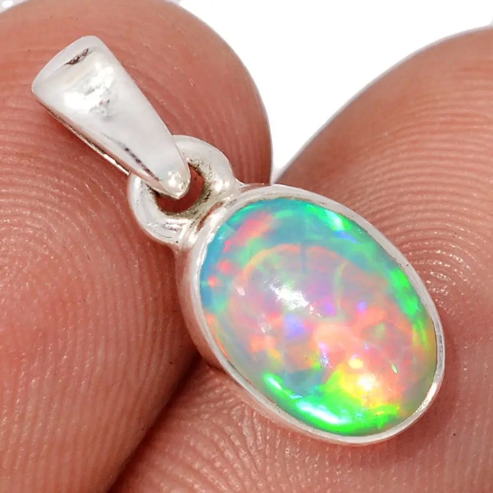 AAA+ Quality Natural Ethiopian Opal 925 Sterling Silver Pendant Jewelry Cus-Jew142 (1 of 1)