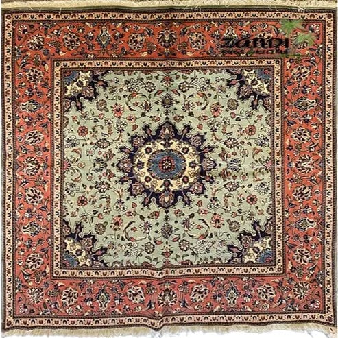 One Of The Kind Persian Yazd Rug 6'5" x 6'4": ABC Rugs Kilims Collection Hand Knotted Turkish Yazd Design Rug Size 6'5''X6'4'' Rr11551 Hand knotted and meticulously crafted by Persian artisans, this stunning Hand Knotted Area Rug will invite qual