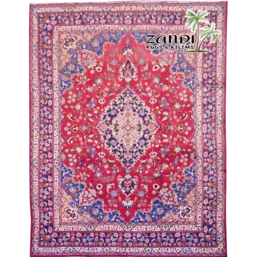 One Of The Kind Persian Tabriz Rug 12'4" x 9'3": ABC Rugs Kilims Collection Hand Knotted Medallion Red Wool Persian Rug Size 12'4"X9'3" (Rr11220) Abcr02389A Hand knotted and meticulously crafted by Persian artisans, this stunning Persian Hand Knotte