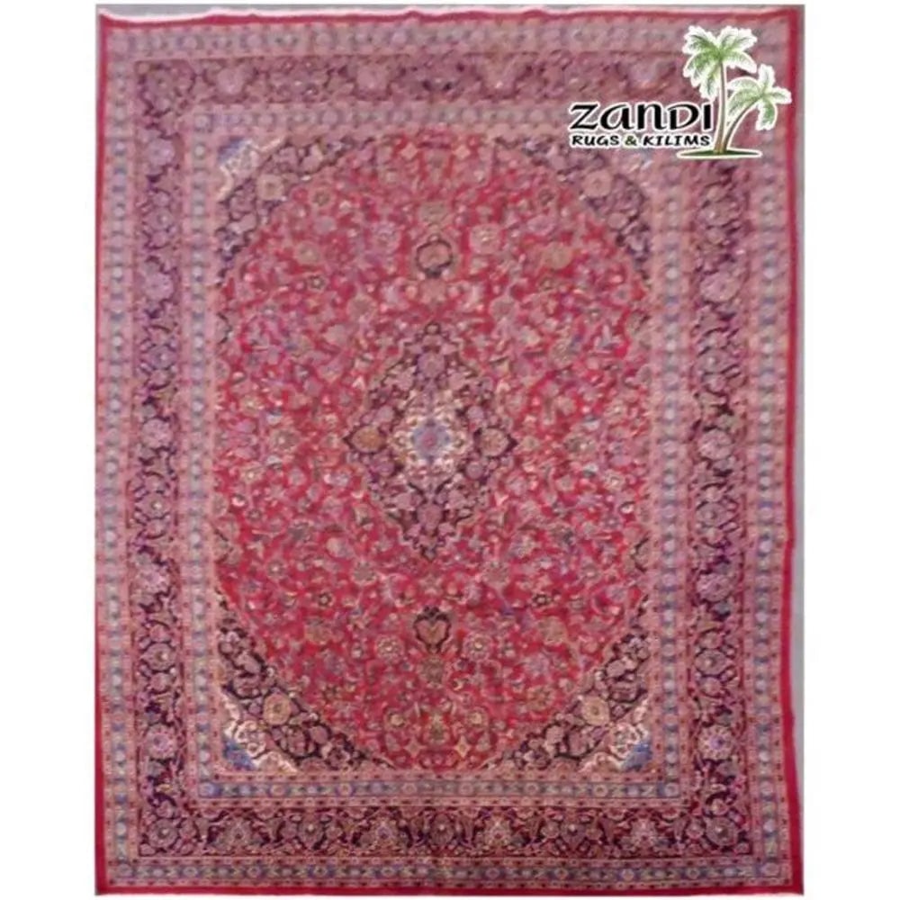 One Of The Kind Persian Mashad Rug 10'11" x 9'7": ABC Rugs Kilims Collection Persian Hand Knotted Iran Wool/Cotton Mashad Rugs 10'11"X9'7" Gr10060 Abcr01277 Hand knotted and meticulously crafted by Persian artisans, this stunning Persian Hand Knotted