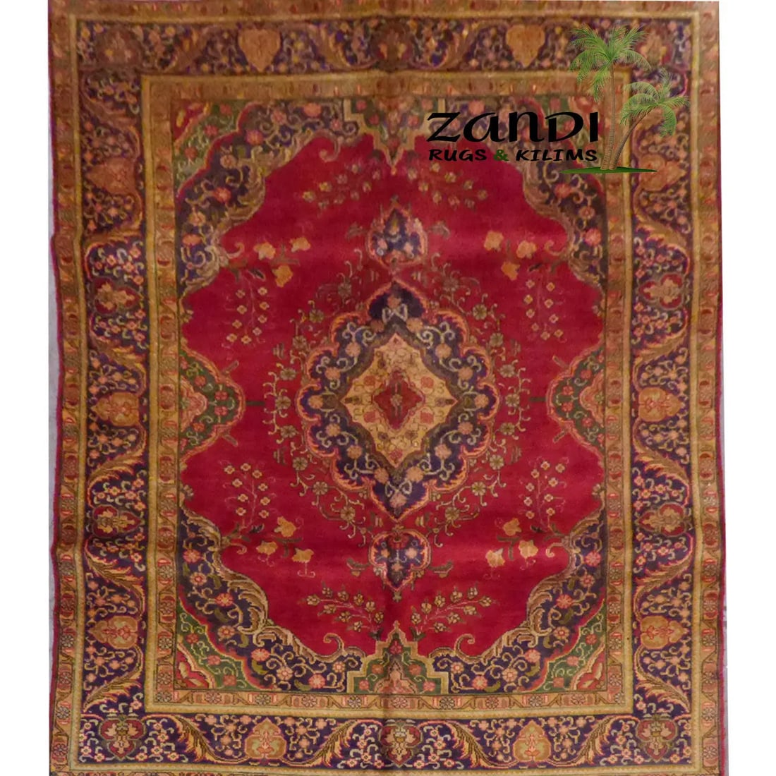 One Of The Kind Persian Tabriz Rug 9'7" x 6'1": ABC Rugs Kilims Collection Persian Tabriz Design Hand Knotted Wool/Cotton 9'7"X 6'1" Rr11287 Hand knotted and meticulously crafted by Persian artisans, this stunning Hand Knotted Area Rug will invite 