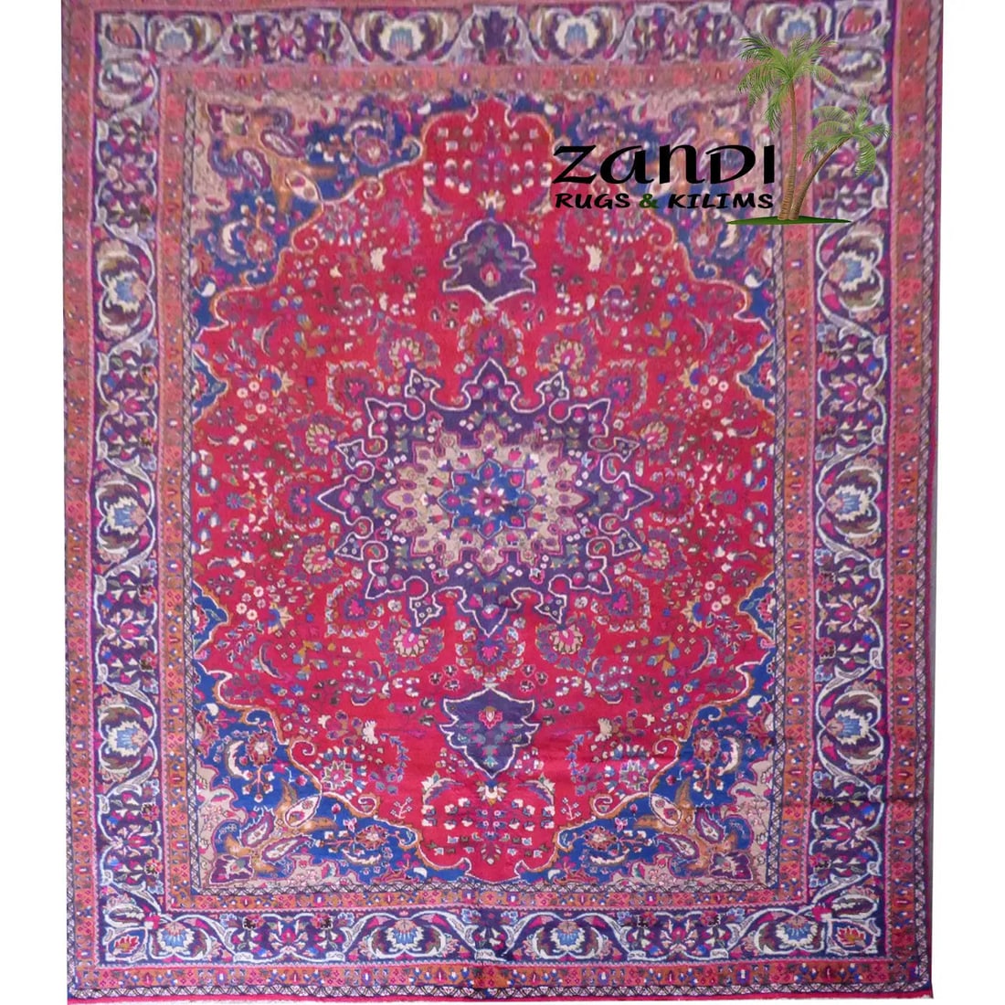 One Of The Kind Persian Mashad Rug 12'6" x 9'7" (1 of 1)