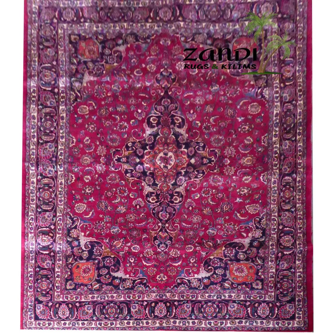 One Of The Kind Persian Mashad Rug 9'9" x 13'4": ABC Rugs Kilims Collection Persian Mashad Design Hand Knotted Wool/Cotton 9'9"X 13'4" Rr11155 Hand knotted and meticulously crafted by Persian artisans, this stunning Hand Knotted Area Rug will invite
