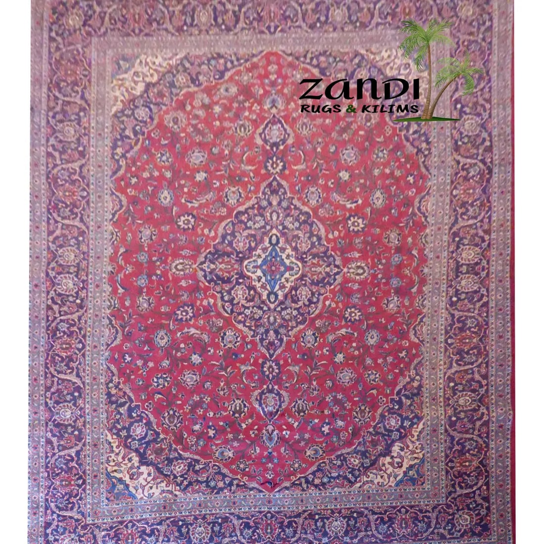 One Of The Kind Persian Kashan Rug 12'9" x 9'6": ABC Rugs Kilims Collection Persian Kashan Design Hand Knotted Wool/Cotton 12'9"X 9'6" Rr11163 Hand knotted and meticulously crafted by Persian artisans, this stunning Hand Knotted Area Rug will invite