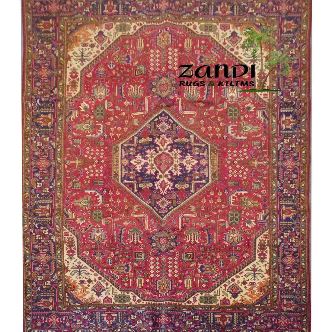 One Of The Kind Persian Tabriz Rug 9'10" x 6'4": ABC Rugs Kilims Collection Persian Tabriz Hand Knotted Woolen Cotton 9'10"X 6'4" Rr10528 Hand knotted and meticulously crafted by Persian artisans, this stunning Hand Knotted Area Rug will invite qual