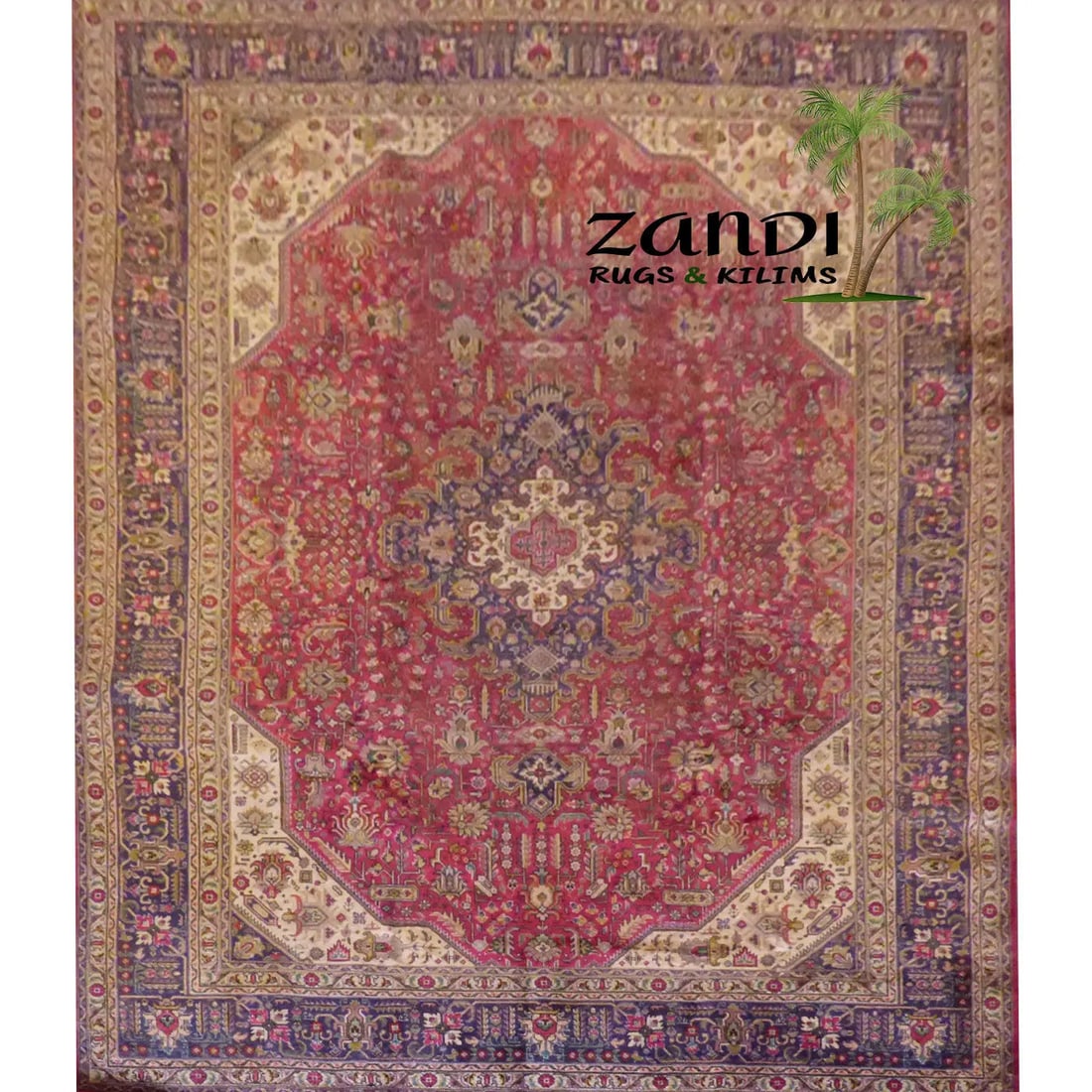 One Of The Kind Persian Tabriz Rug 11'3" x 8'3": ABC Rugs Kilims Collection Persian Tabriz Hand Knotted Woolen Cotton 11'3"X 8'3" Rr10597 Hand knotted and meticulously crafted by Persian artisans, this stunning Hand Knotted Area Rug will invite qual