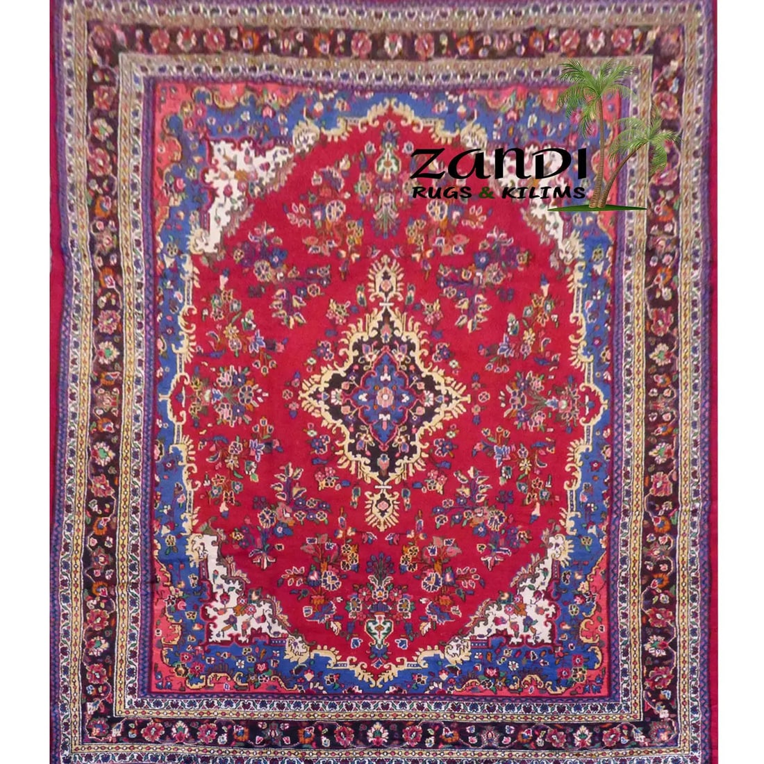 One Of The Kind Persian Hamedan Rug 12'6" x 9': ABC Rugs Kilims Collection Persian Hamedan Hand Knotted Woolen Cotton 12'6"X 9' Rr10598 Hand knotted and meticulously crafted by Persian artisans, this stunning Hand Knotted Area Rug will invite quali