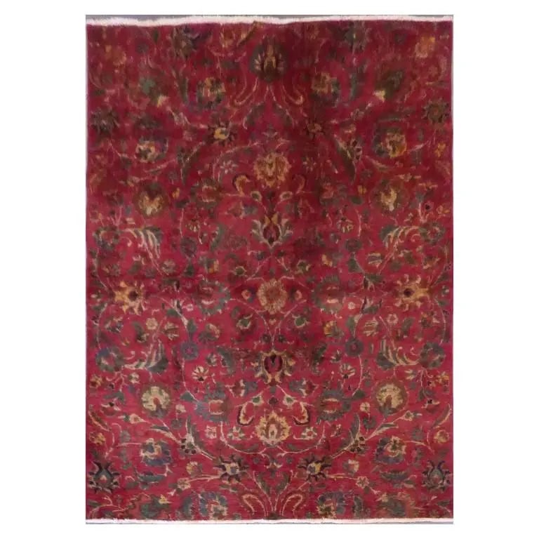 One Of The Kind Persian Tabriz Rug 7'8" x 5'7": ABC Rugs Kilims Collection Persian Tabriz Traditional Style Hand-Knotted Natural Wool And Cotton Rug For Indoor Area 7'8'' X 5'7'' Abcr093 Hand knotted and meticulously crafted by Persian artisans, th