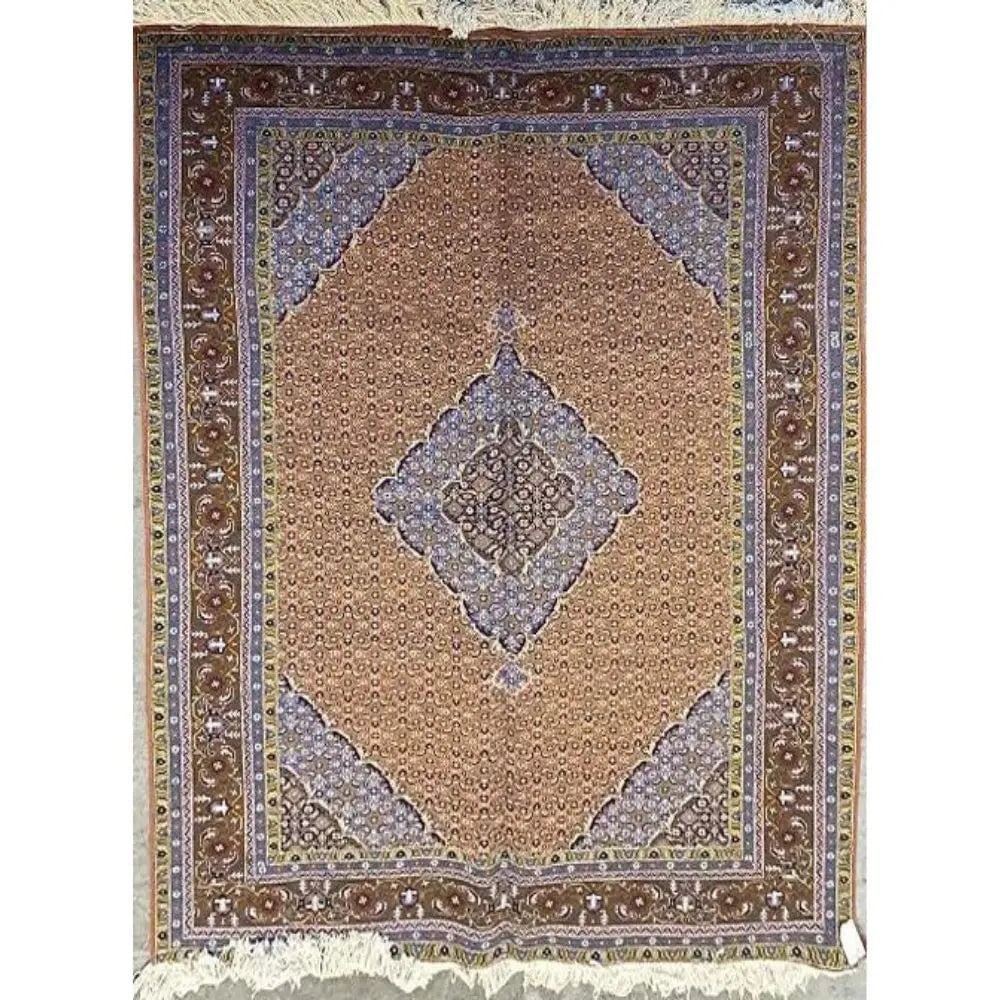 One Of The Kind Persian Tabriz Rug 6'2" x 9'10": ABC Rugs Kilims Collection Persian Tabriz Traditional Style Hand-Knotted Natural Wool And Cotton Rug 6'2" X 9'10" Abcr0123 Hand knotted and meticulously crafted by Persian artisans, this stunning Hand