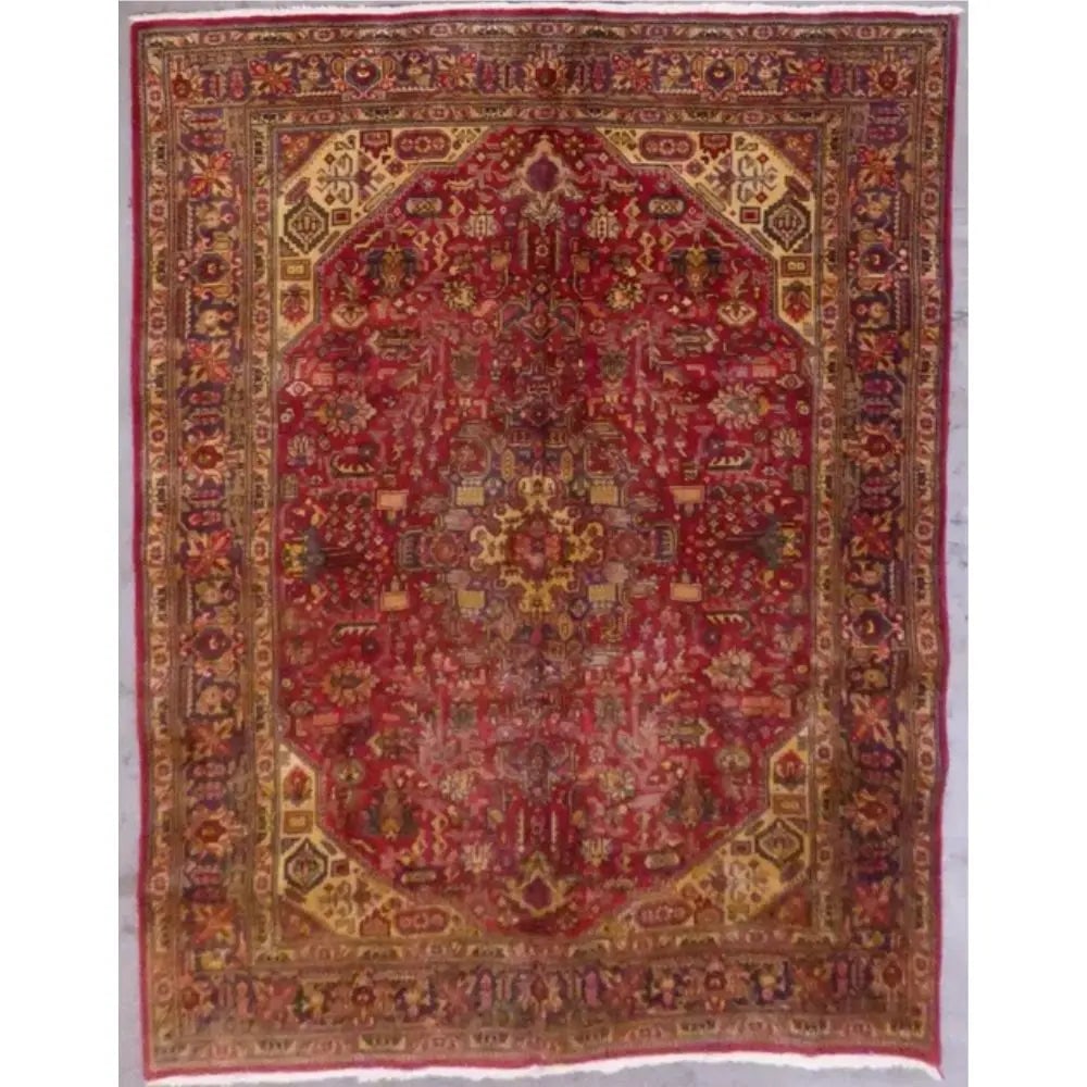 One Of The Kind Persian Tabriz Rug 9'8" x 6'9": ABC Rugs Kilims Collection Persian Tabriz Hand-Knotted Rug Made With Natural Wool & Cotton 9'8'' X 6'9" Abc42 Hand knotted and meticulously crafted by Persian artisans, this stunning Hand Knotted 