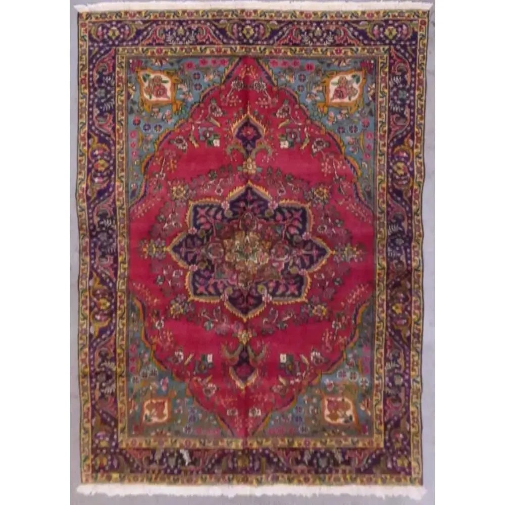 One Of The Kind Persian Tabriz Rug 9'7" x 6'4": ABC Rugs Kilims Collection Persian Tabriz Hand-Knotted Rug Made With Natural Wool & Cotton 9'7'' X 6'4" Abcr02198 Hand knotted and meticulously crafted by Persian artisans, this stunning Hand Knot