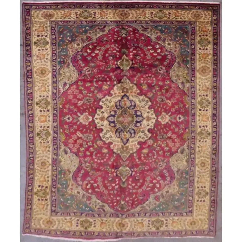 One Of The Kind Persian Tabriz Rug 10'0" x 6'6": ABC Rugs Kilims Collection Persian Tabriz Hand-Knotted Rug Made With Natural Wool & Cotton 10'0'' X 6'6" Abc18 Hand knotted and meticulously crafted by Persian artisans, this stunning Hand Knotted