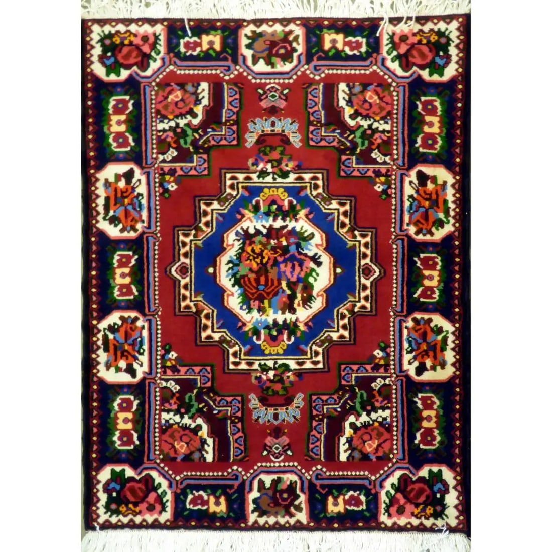 One Of The Kind Persian Sarough Rug 4'6" x 3'5": ABC Rugs Kilims Collection Persian Rug Sarough Traditional Style Hand-Knotted Indoor Area Rug With Natural Wool And Cotton (4'6" X 3'5") Abcrg1135 Hand knotted and meticulously crafted by Persian arti