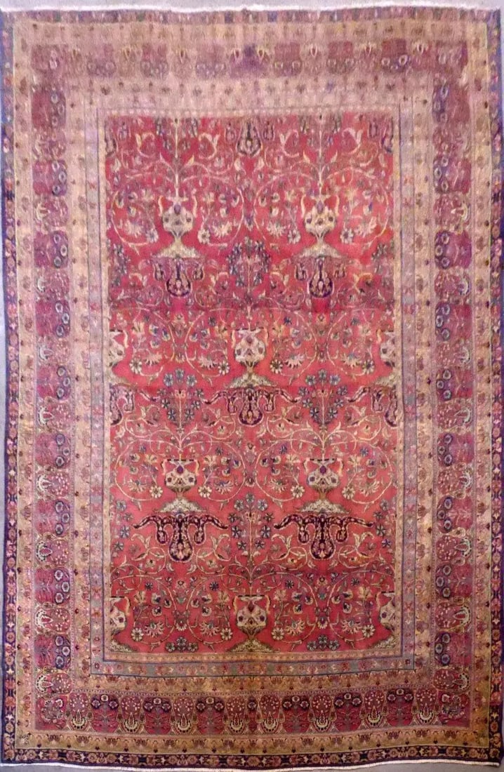 One Of The Kind Persian Kerman Rug 12'4" x 8'1": ABC Rugs Kilims Collection Persian Kerman Hand-Knotted Natural Wool Iranian Rug 12'4'' X 8'1'' Abcr166108 Hand knotted and meticulously crafted by Persian artisans, this stunning Hand Knotted Area Rug