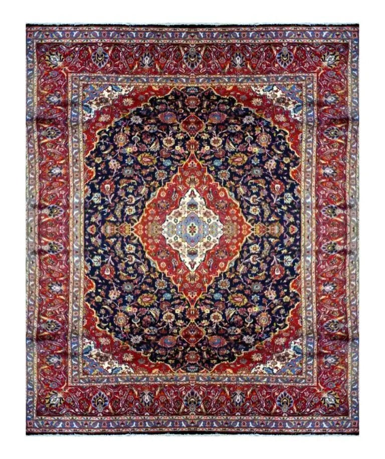 One Of The Kind Persian Kashan Rug 11'8" x 9'6": ABC Rugs Kilims Collection Persian Kashan Hand-Knotted Rug Made With Natural Wool & Cotton 11'8" X 9'6" Abc 376 Hand knotted and meticulously crafted by Persian artisans, this stunning Hand Knotte