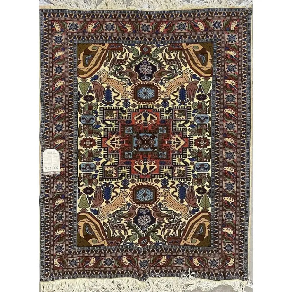 One Of The Kind Persian Ardabil Rug 6'2" x 4'4": ABC Rugs Kilims Collection Persian Ardabil Traditional Style Hand-Knotted Natural Wool And Silk Rug 6'2'' X 4'4" Abcr02945 Hand knotted and meticulously crafted by Persian artisans, this stunning Hand