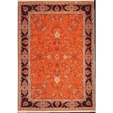 One Of The Kind Persian Tabriz Rug 7'0" x 4'11": ABC Rugs Kilims Collection Authentic Persian Rug Tabriz Traditional Style Hand-Knotted Indoor Area Rug With Natural Wool And Silk 7'0" X 4'11" Abcr02802 Hand knotted and meticulously crafted by Persia