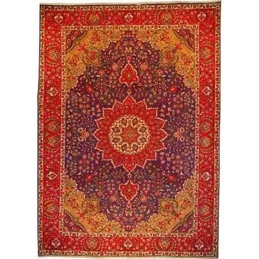 One Of The Kind Persian Tabriz Rug 11'3" x 8'0": ABC Rugs Kilims Collection Authentic Persian Rug Tabriz Traditional Style Hand-Knotted Indoor Area Rug With Natural Wool And Cotton 11'3" X 8'0" Abcr02126 Hand knotted and meticulously crafted by Pers