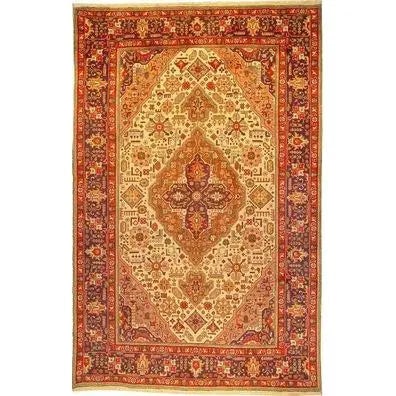 One Of The Kind Persian Tabriz Rug 10'4" x 6'7": ABC Rugs Kilims Collection Authentic Persian Rug Tabriz Traditional Style Hand-Knotted Indoor Area Rug With Natural Wool And Cotton 10'4" X 6'7" Abcr02918 Hand knotted and meticulously crafted by Pers