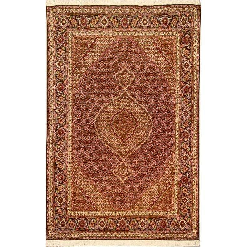 One Of The Kind Persian Tabriz Rug 10'4" x 6'6": ABC Rugs Kilims Collection Authentic Persian Rug Tabriz Traditional Style Hand-Knotted Indoor Area Rug With Natural Wool And Silk 10'4" X 6'6" Abcr02180 Hand knotted and meticulously crafted by Persia