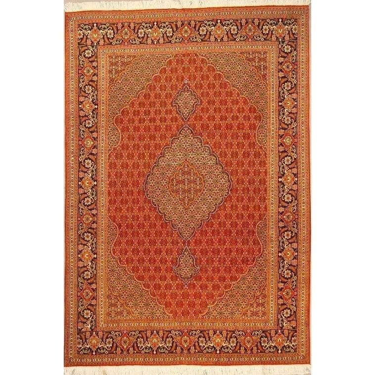 One Of The Kind Persian Tabriz Rug 10'0" x 6'9": ABC Rugs Kilims Collection Authentic Persian Rug Tabriz Traditional Style Hand-Knotted Indoor Area Rug With Natural Wool And Silk 10'0" X 6'9" Abcr02182 Hand knotted and meticulously crafted by Persia