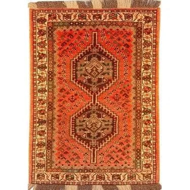 One Of The Kind Persian Shiraz Rug 5'2" x 3'7": ABC Rugs Kilims Collection Authentic Persian Rug Shiraz Traditional Style Hand-Knotted Indoor Area Rug With Natural Wool And Cotton 5'2" X 3'7" Abcr02443 Hand knotted and meticulously crafted by Persi