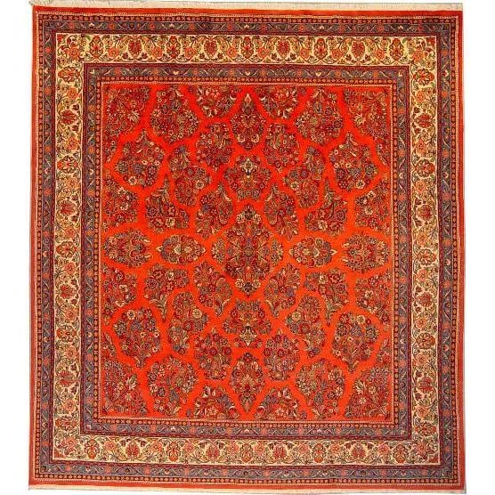 One Of The Kind Persian Sarough Rug 9'4" x 8'6": ABC Rugs Kilims Collection Authentic Persian Rug Sarough Traditional Style Hand-Knotted Indoor Area Rug With Natural Wool And Cotton 9'4" X 8'6" Abcr02878 Hand knotted and meticulously crafted by Pers