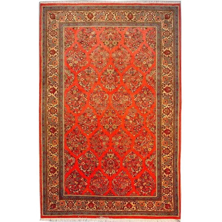 One Of The Kind Persian Sarough Rug 8'5" x 5'5": ABC Rugs Kilims Collection Authentic Persian Rug Sarough Traditional Style Hand-Knotted Indoor Area Rug With Natural Wool And Cotton 8'5" X 5'5" Abcr02870 Hand knotted and meticulously crafted by Pers