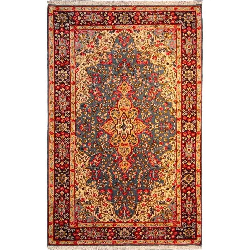 One Of The Kind Persian Sarough Rug 8'4" x 5'6": ABC Rugs Kilims Collection Authentic Persian Rug Sarough Traditional Style Hand-Knotted Indoor Area Rug With Natural Wool And Cotton 8'4" X 5'6" Abcr02871 Hand knotted and meticulously crafted by Pers