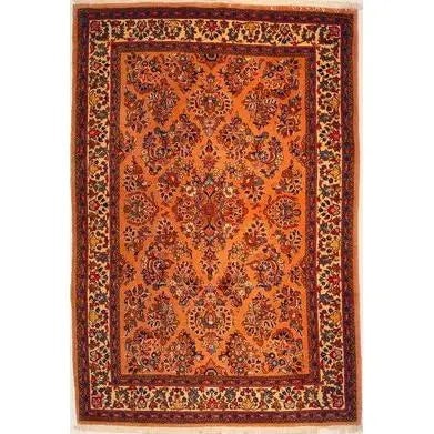 One Of The Kind Persian Sarough Rug 6'10" x 4'7": ABC Rugs Kilims Collection Authentic Persian Rug Sarough Traditional Style Hand-Knotted Indoor Area Rug With Natural Wool And Cotton 6'10" X 4'7" Abcr02430 Hand knotted and meticulously crafted by Per