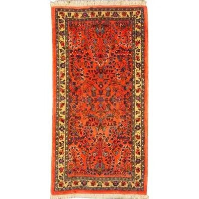 One Of The Kind Persian Sarough Rug 4'5" x 2'2": ABC Rugs Kilims Collection Authentic Persian Rug Sarough Traditional Style Hand-Knotted Indoor Area Rug With Natural Wool And Cotton 4'5" X 2'2" Abcr02434 Hand knotted and meticulously crafted by Pers