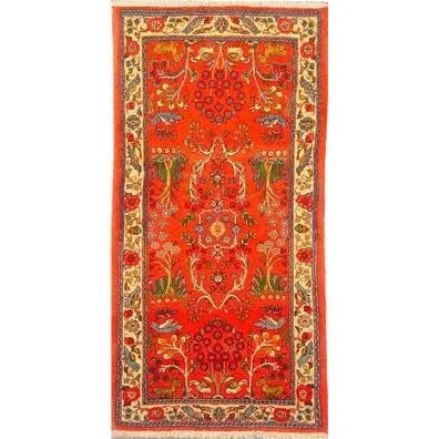 One Of The Kind Persian Sarough Rug 4'6" x 2'5": ABC Rugs Kilims Collection Authentic Persian Rug Sarough Traditional Style Hand-Knotted Indoor Area Rug With Natural Wool And Cotton 10'4" X 74'7" Abcr02436 Hand knotted and meticulously crafted by Pe