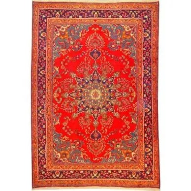 One Of The Kind Persian Mashad Rug 9'6" x 6'6": ABC Rugs Kilims Collection Authentic Persian Rug Mashad Traditional Style Hand-Knotted Indoor Area Rug With Natural Wool And Cotton 9'6" X 6'6" Abcr02157 Hand knotted and meticulously crafted by Persi