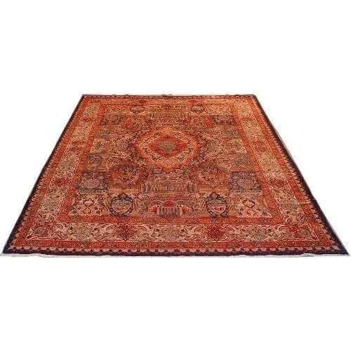 One Of The Kind Persian Kashan Rug 12'10" x 9'7": ABC Rugs Kilims Collection Authentic Persian Rug Kashan Traditional Style Hand-Knotted Indoor Area Rug With Natural Wool And Cotton 12'10" X 9'7" Abcr02205 Hand knotted and meticulously crafted by Per