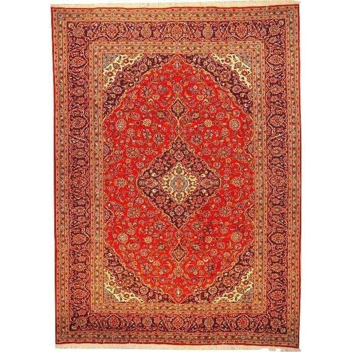 One Of The Kind Persian Kashan Rug 11'3" x 8'2": ABC Rugs Kilims Collection Authentic Persian Rug Kashan Traditional Style Hand-Knotted Indoor Area Rug With Natural Wool And Cotton 11'3" X 8'2" Abcr02756 Hand knotted and meticulously crafted by Pers