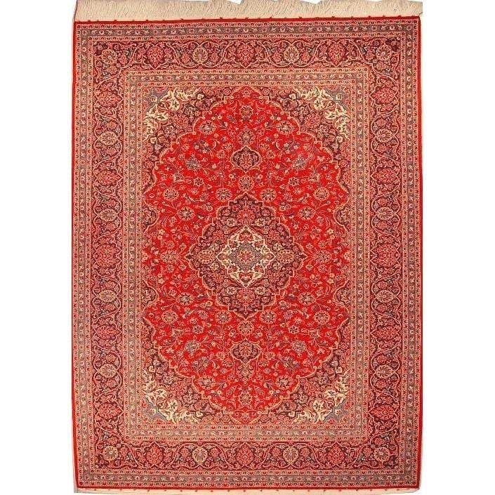 One Of The Kind Persian Kashan Rug 11'07" x 8'6": ABC Rugs Kilims Collection Authentic Persian Rug Kashan Traditional Style Hand-Knotted Indoor Area Rug With Natural Wool And Cotton 11'07" X 8'6" Abcr02774 Hand knotted and meticulously crafted by Per