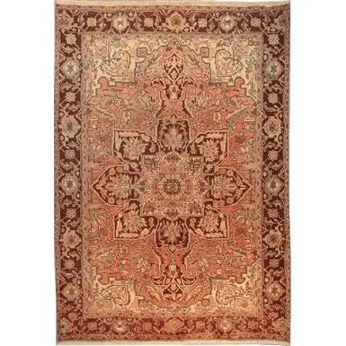 One Of The Kind Persian Heriz Rug 9'7" x 6'5": ABC Rugs Kilims Collection Authentic Persian Rug Heriz Traditional Style Hand-Knotted Indoor Area Rug With Natural Wool And Cotton 9'7" X 6'5" Abcr02093 Hand knotted and meticulously crafted by Persia