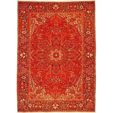 One Of The Kind Persian Heriz Rug 11'7" x 8'2": ABC Rugs Kilims Collection Authentic Persian Rug Heriz Traditional Style Hand-Knotted Indoor Area Rug With Natural Wool And Cotton 11'7" X 8'2" Abcr02582 Hand knotted and meticulously crafted by Persi