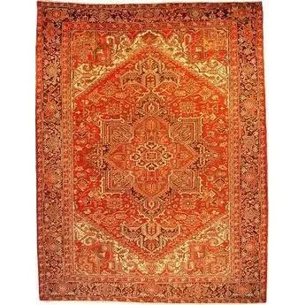 One Of The Kind Persian Heriz Rug 11'5" x 8'9": ABC Rugs Kilims Collection Authentic Persian Rug Heriz Traditional Style Hand-Knotted Indoor Area Rug With Natural Wool And Cotton 11'5" X 8'9" Abcr02580 Hand knotted and meticulously crafted by Persi