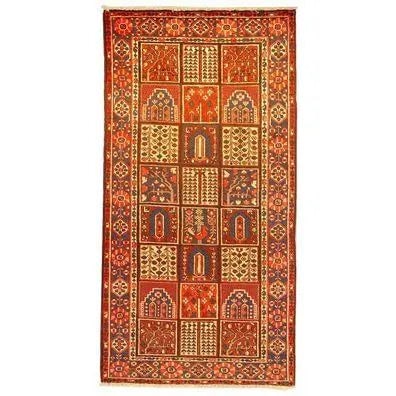 One Of The Kind Persian Bakhtiar Rug 9'10" x 4'10": ABC Rugs Kilims Collection Authentic Persian Rug Bakhtiar Traditional Style Hand-Knotted Indoor Area Rug With Natural Wool And Cotton 9'10" X 4'10" Abcr02494 Hand knotted and meticulously crafted by P