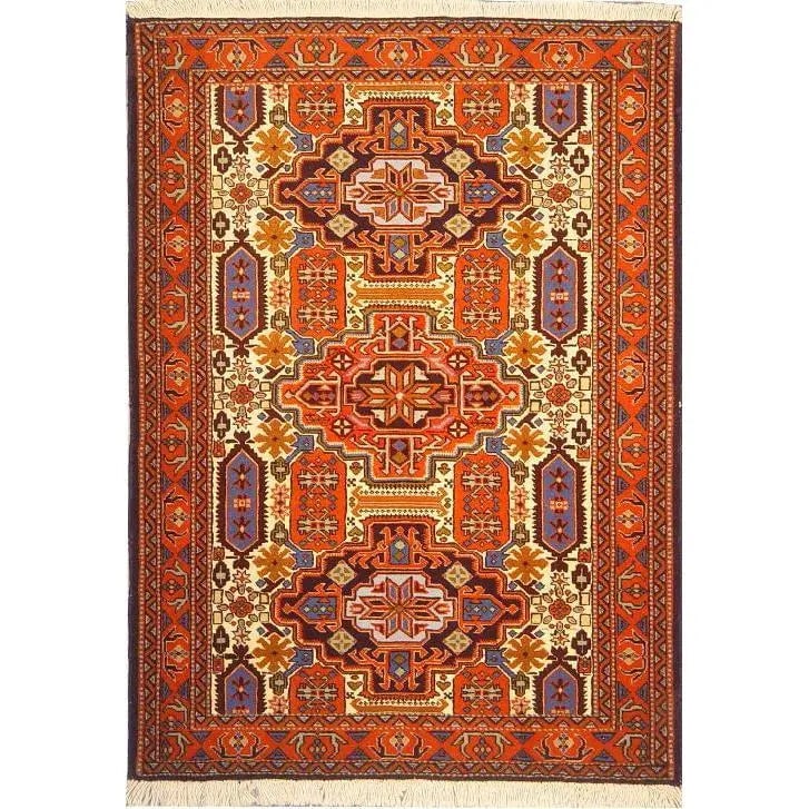 One Of The Kind Persian Ardabil Rug 5'1" x 3'7": ABC Rugs Kilims Collection Authentic Persian Rug Ardabil Traditional Style Hand-Knotted Indoor Area Rug With Natural Wool And Silk 5'1" X 3'7" Abcr02950 Hand knotted and meticulously crafted by Persia