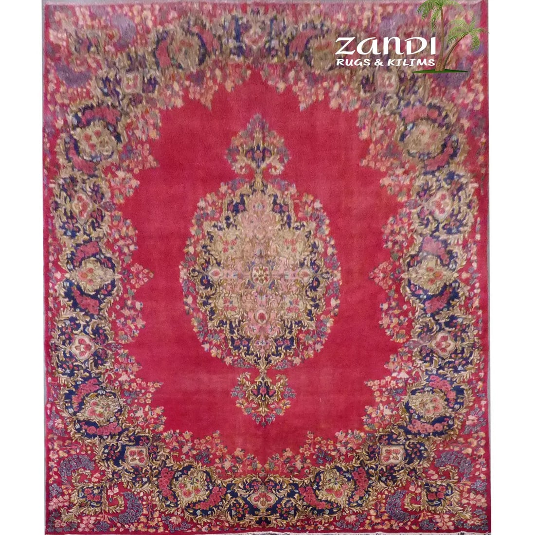 One Of The Kind Persian Tabriz Rug 13'9" x 10': ABC Rugs Kilims Collection Persian New Hand Knotted Persian Tabriz Rugs, Traditional Floral, Natural Vegetable Dyes, Wool & Cotton, Multi, 13'9" X 10', Abcr03222 (Red : 10937) Hand knotted and met