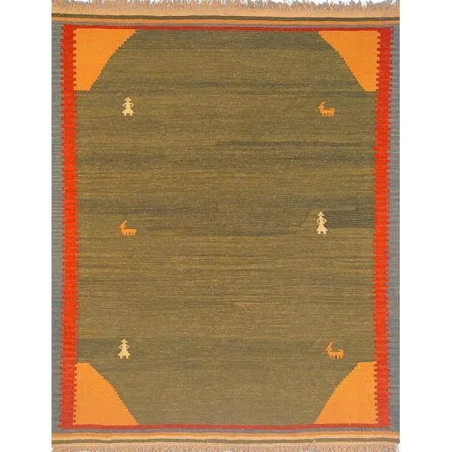 One Of The Kind Shiraz Persian Kilim 6'6" X 5'2": ABC Rugs Kilims Collection Shiraz Persian Kilim Collection And Modern Colorful Hand-Knotted Multi Area Kilim With Natural Wool And Cotton 6'6" X 5'2" Abck00057 Hand knotted and meticulously crafted by