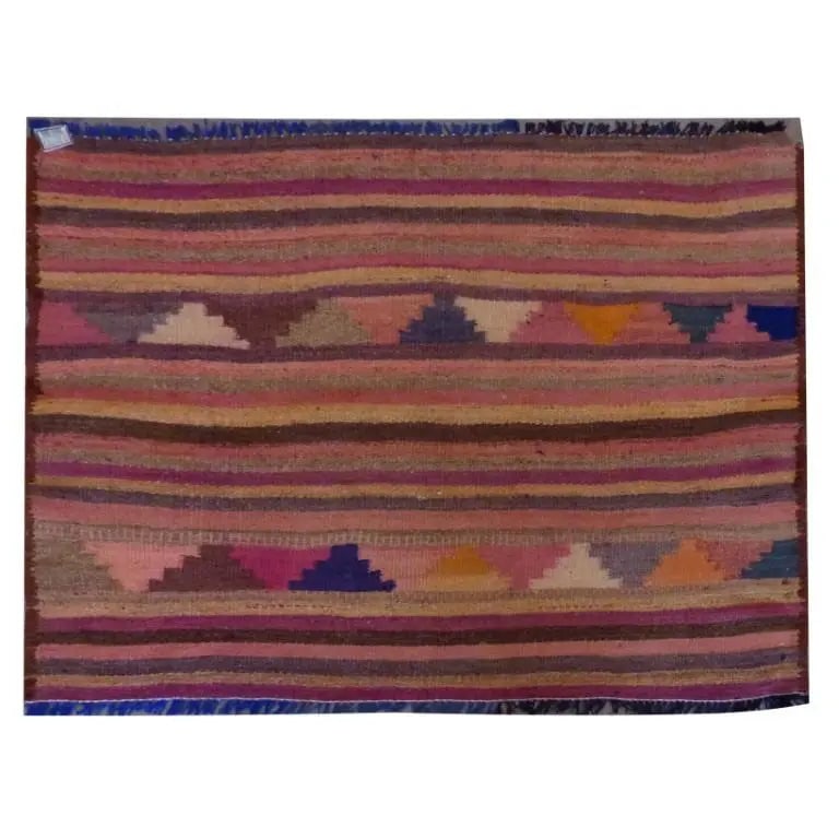 One Of The Kind Sanandaj Vintage Authentic Hand-Knotted Kilim 8'5" X 3'5": ABC Rugs Kilims Collection Sanandaj Vintage Hand-Knotted Kilim Made With Natural Wool And Cotton 258 X 105Cm (Abc1698) (Multi Color) Hand knotted and meticulously crafted by Sanandaj artisans, this st