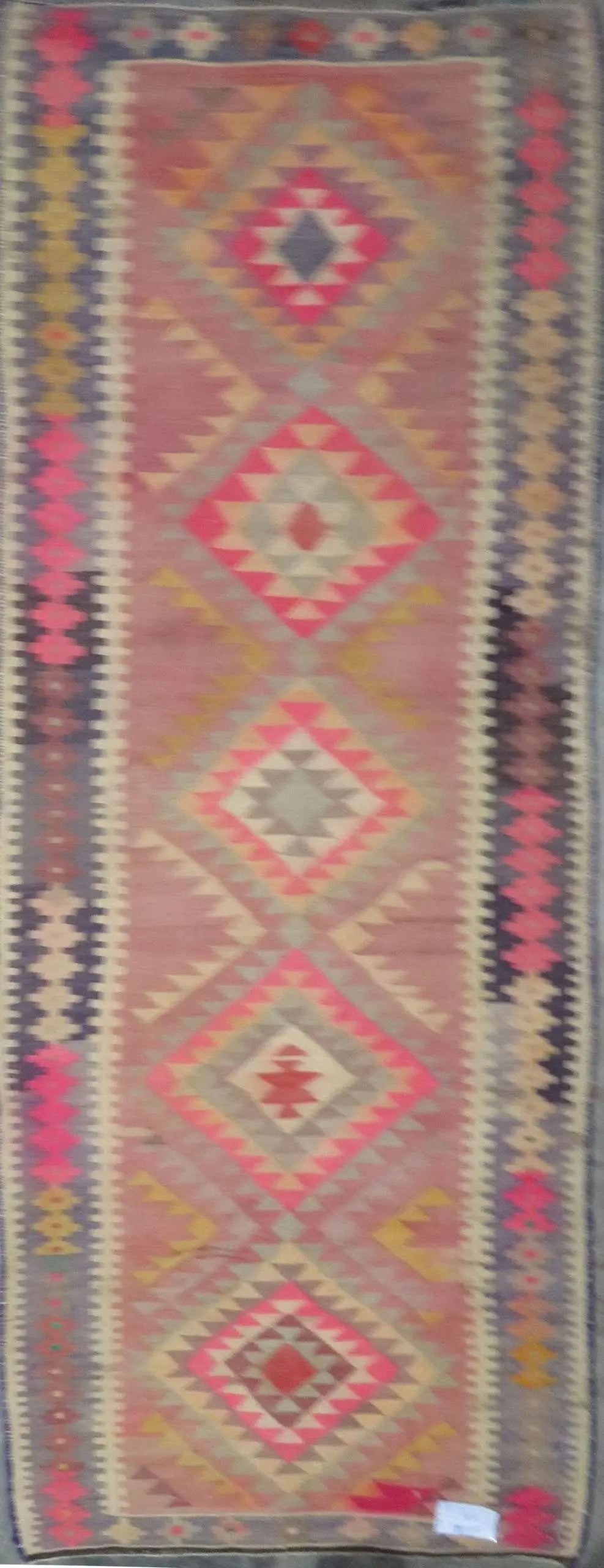 One Of The Kind Authentic Hand-Knotted Sanandaj Vintage Kilim 9'0" X 3'0": ABC Rugs Kilims Collection Sanandaj Seneh, Vintage Kilim Collection And Modern Hand-Knotted Area Kilim With Natural Wool And Cotton 9'0" X 3'0" (Abc-Per-1380) (Multi Color) Hand knotted and meticulous