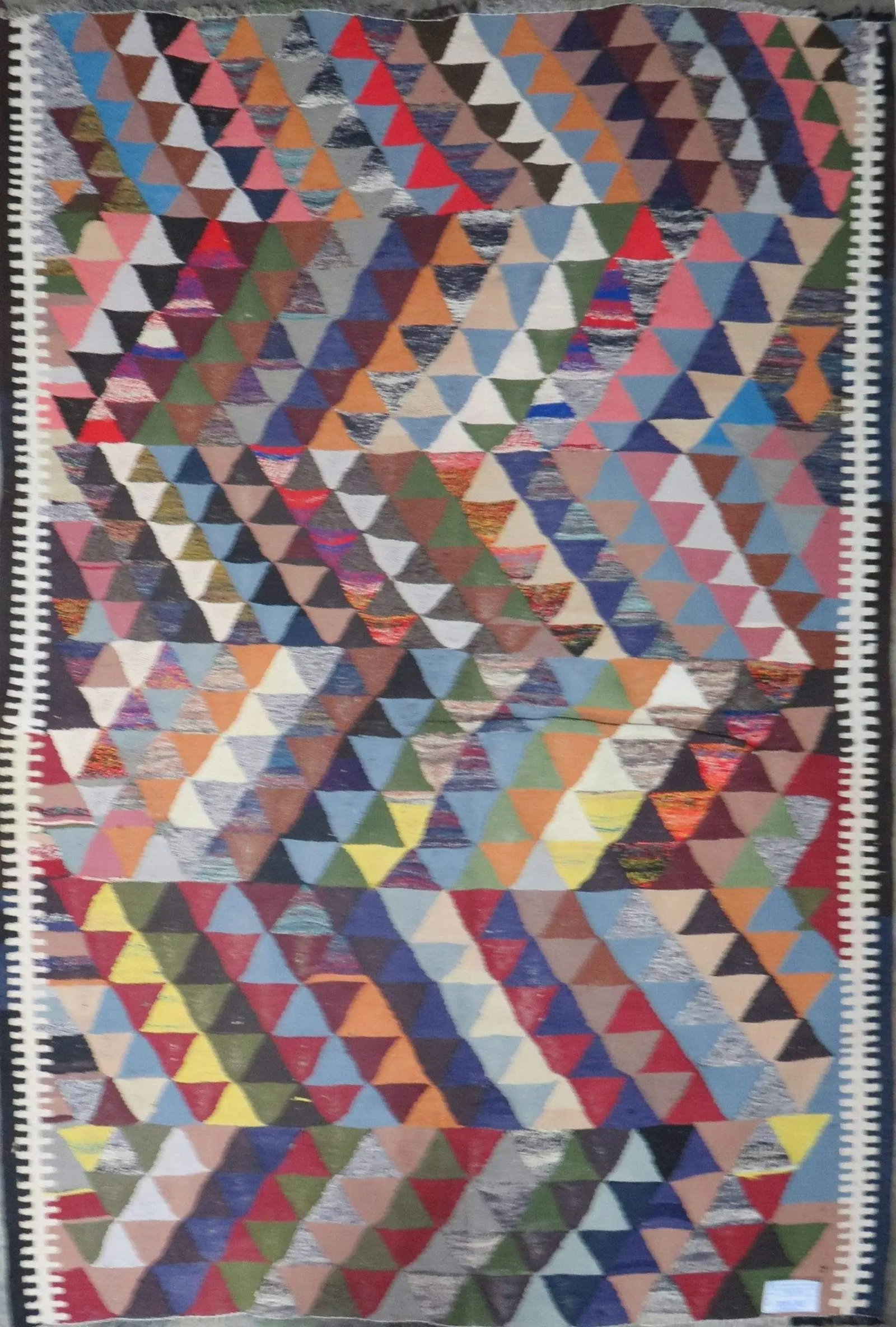 One Of The Kind Authentic Hand-Knotted Sanandaj Vintage Kilim 8'0" X 5'0": ABC Rugs Kilims Collection Sanandaj Seneh, Vintage Kilim Collection And Modern Hand-Knotted Area Kilim With Natural Wool And Cotton 8'0" X 5'0" (Abc-Per-1543) (Multi Color) Hand knotted and meticulous