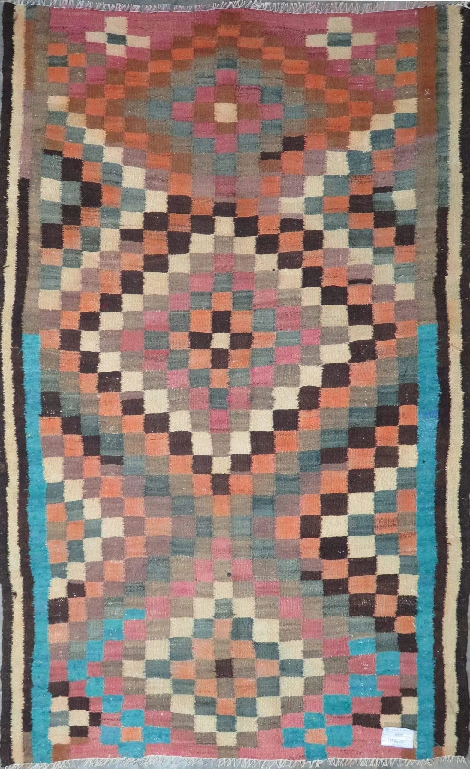 One Of The Kind Authentic Hand-Knotted Sanandaj Vintage Kilim 8'0" X 4'0": ABC Rugs Kilims Collection Sanandaj Seneh, Vintage Kilim Collection And Modern Hand-Knotted Area Kilim With Natural Wool And Cotton 8'0" X 4'0" (Abc-Per-1314) (Multi Color) Hand knotted and meticulous