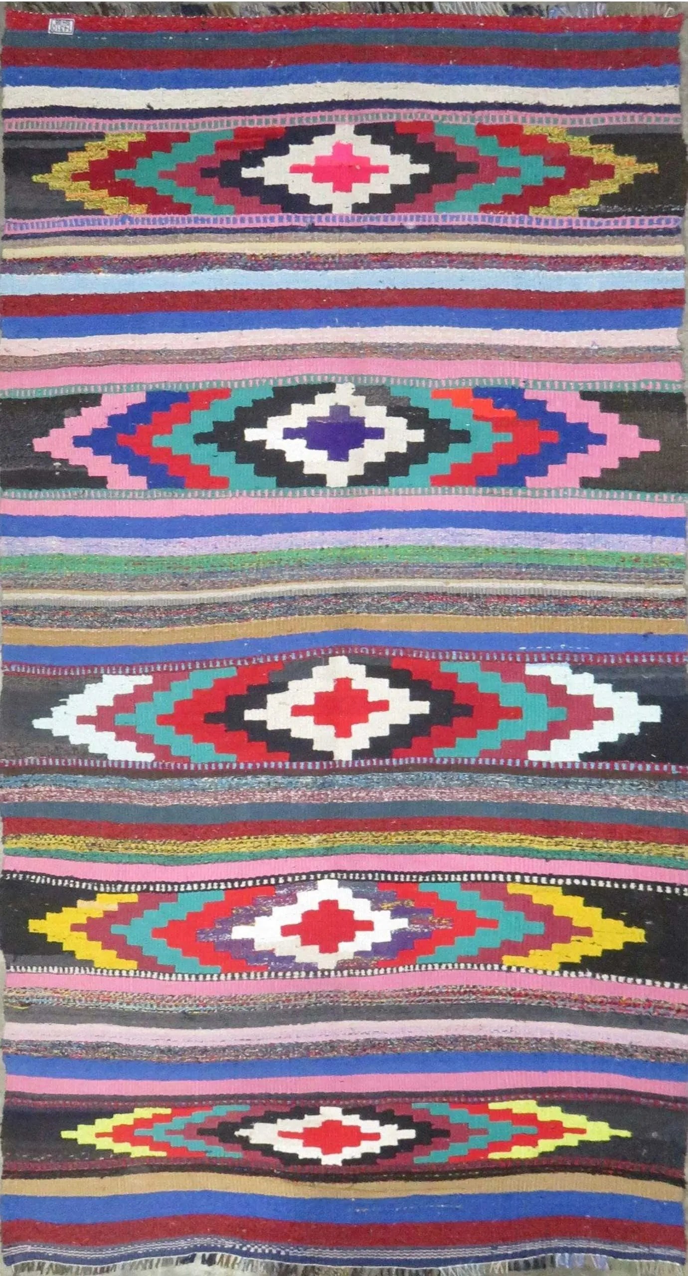 One Of The Kind Authentic Hand-Knotted Sanandaj Vintage Kilim 8'0" X 3'0": ABC Rugs Kilims Collection Sanandaj Seneh, Vintage Kilim Collection And Modern Hand-Knotted Area Kilim With Natural Wool And Cotton 8'0" X 3'0" (Abc-Per-1733) (Multi Color) Hand knotted and meticulous